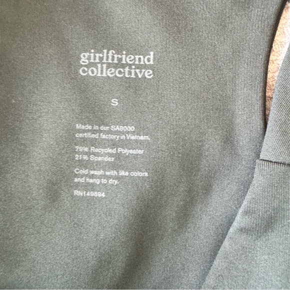 Girlfriend Collective Dylan High Neck Racerback Sports Bra Moss Green size Small - Picture 8 of 8